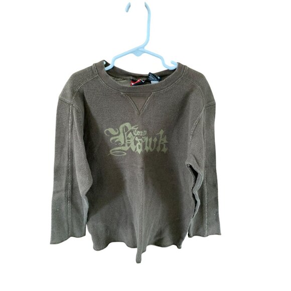 Tony Hawk Boys Small 8 Brown Thermal Shirt Top Long Sleeve Pullover Crew Neck Vi - Picture 1 of 3